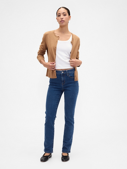 Image number 1 showing, Mid Rise Classic Straight Jeans