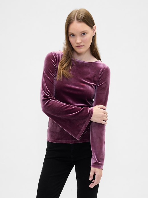 Image number 1 showing, Bell Sleeve Boatneck T-Shirt