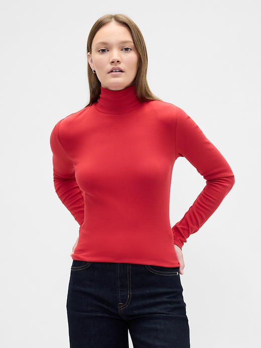 Image number 1 showing, Ribbed Turtleneck T-Shirt