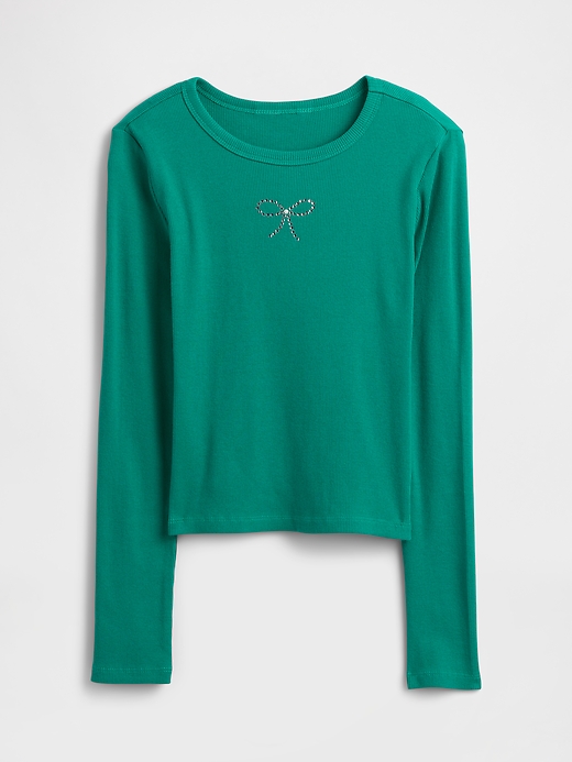 Image number 1 showing, Kids Ribbed Pointelle T-Shirt