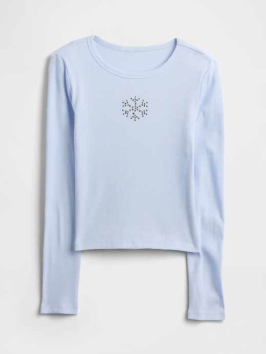 Image number 1 showing, Kids Ribbed Pointelle T-Shirt