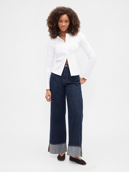 Image number 1 showing, High Rise Wide-Leg Jeans