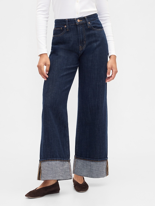Image number 2 showing, High Rise Wide-Leg Jeans