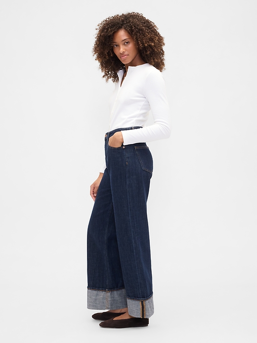 Image number 3 showing, High Rise Wide-Leg Jeans
