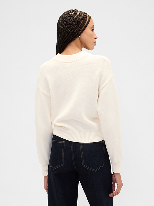 Image number 2 showing, Relaxed Cropped Intarsia Sweater
