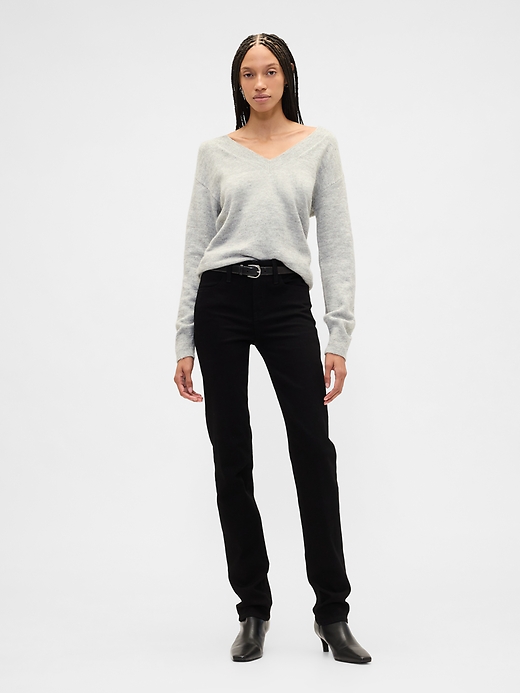 Image number 1 showing, Mid Rise Classic Straight Jeans