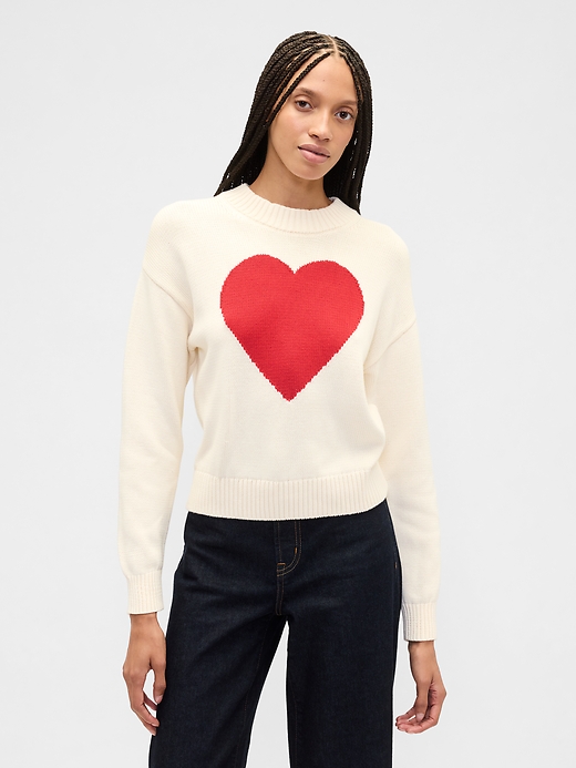 Image number 1 showing, Relaxed Cropped Intarsia Sweater