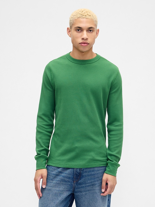 Image number 1 showing, Waffle-Knit Crewneck T-Shirt
