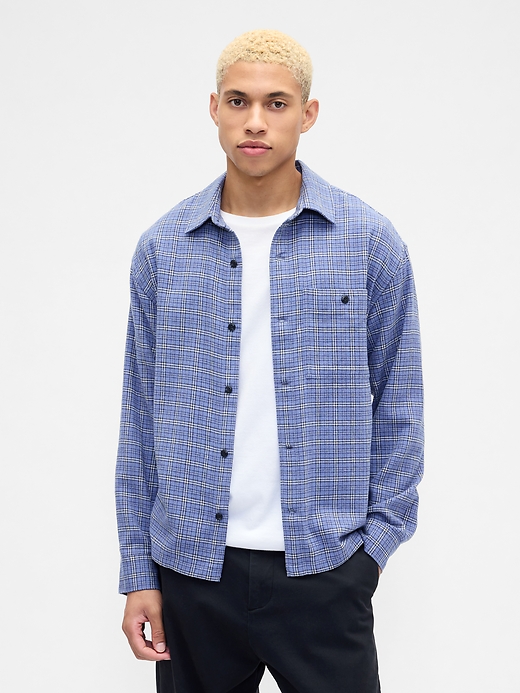 Image number 1 showing, Flannel Shirt in Boxy Fit