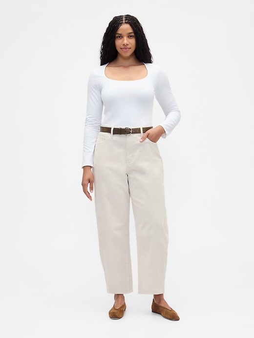 Image number 5 showing, High Rise Barrel Corduroy Pants