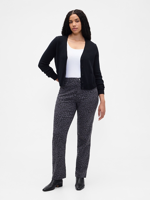 Image number 5 showing, High Rise '90s Straight Leopard Print Jeans