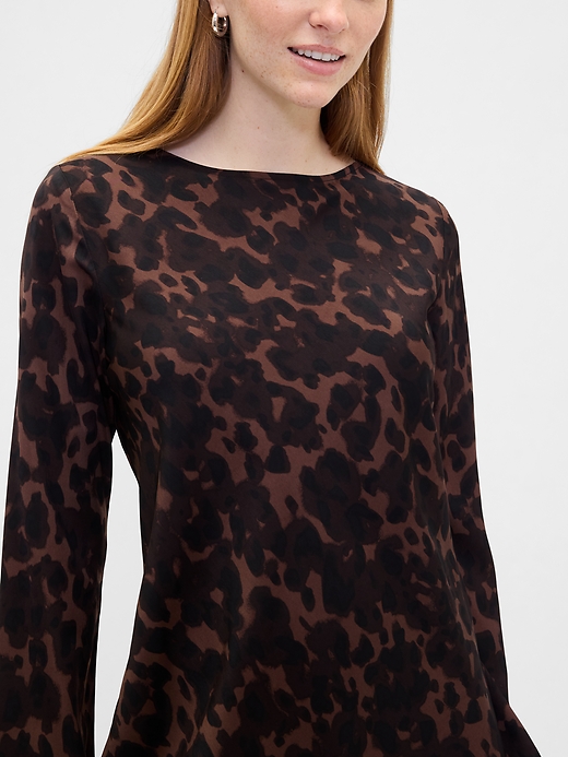 Image number 3 showing, Satin Boatneck Mini Dress