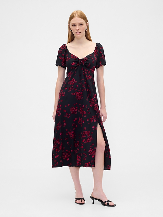 Image number 1 showing, Puff Sleeve Midi Dress