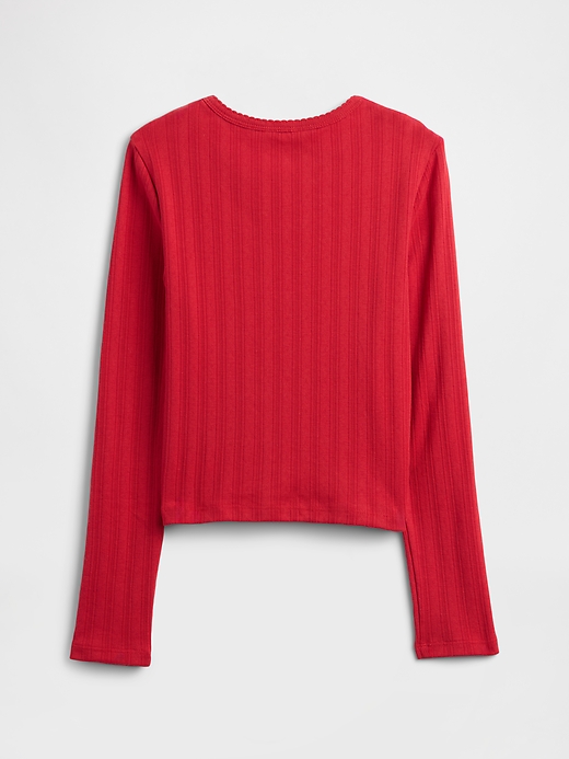 Image number 2 showing, Kids Ribbed Pointelle T-Shirt