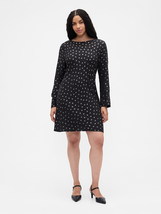 Image number 4 showing, Satin Boatneck Mini Dress