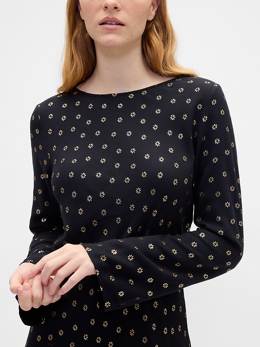 Image number 3 showing, Satin Boatneck Mini Dress