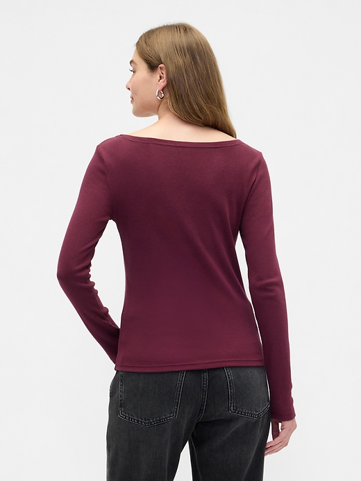 Image number 2 showing, Modern Ribbed Boatneck T-Shirt