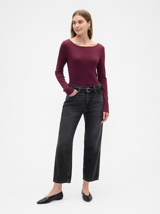 Image number 3 showing, Modern Ribbed Boatneck T-Shirt