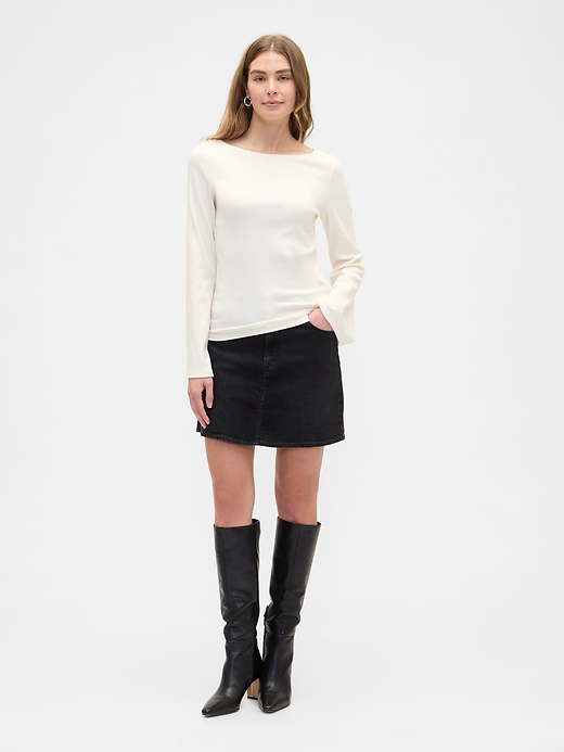 Image number 3 showing, Bell Sleeve Boatneck T-Shirt