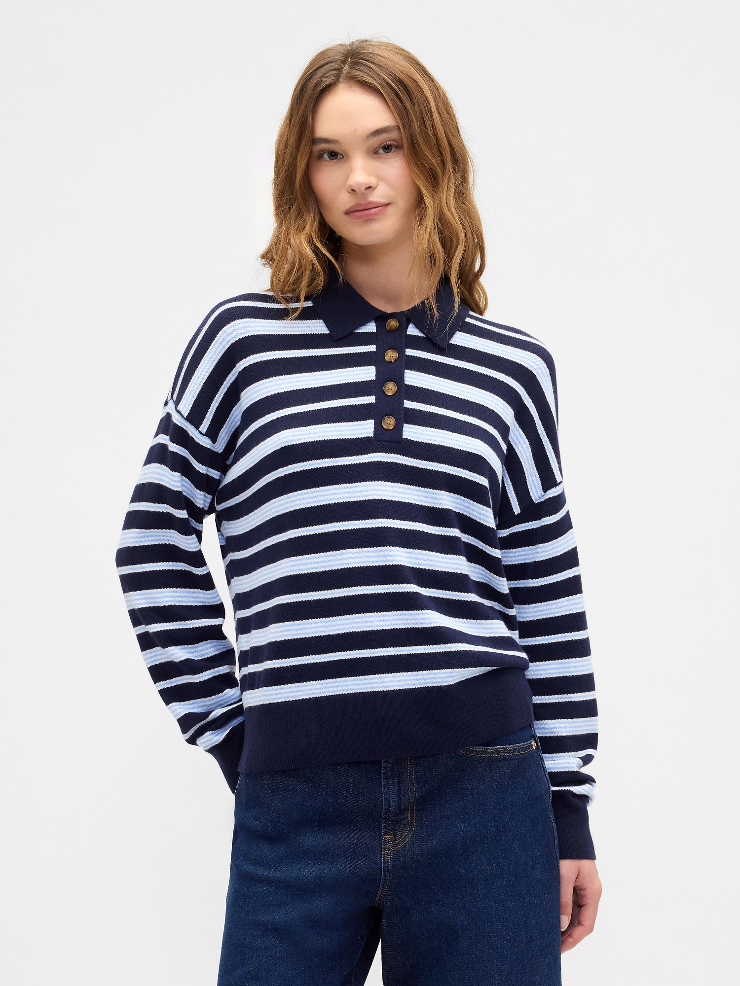 CashSoft Relaxed Sweater Polo Shirt | Gap Factory
