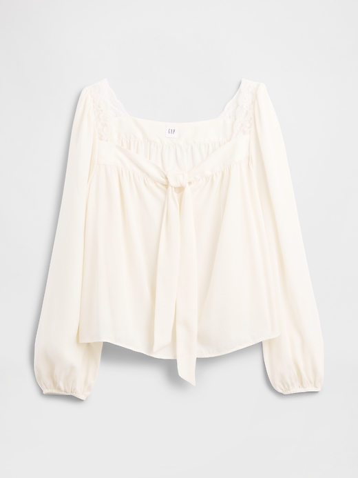 Image number 5 showing, Oversized Lace-Trim Top