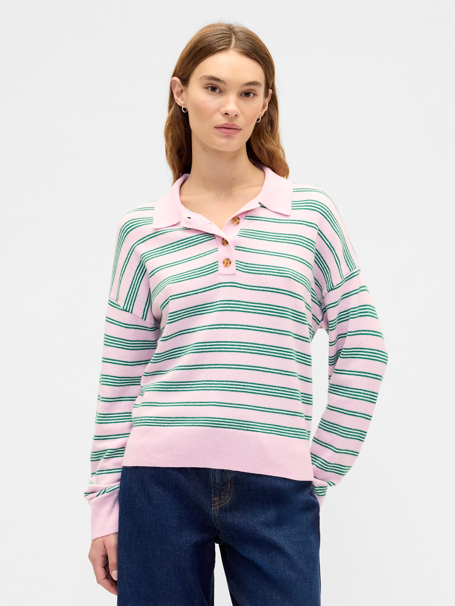 CashSoft Relaxed Sweater Polo Shirt | Gap Factory