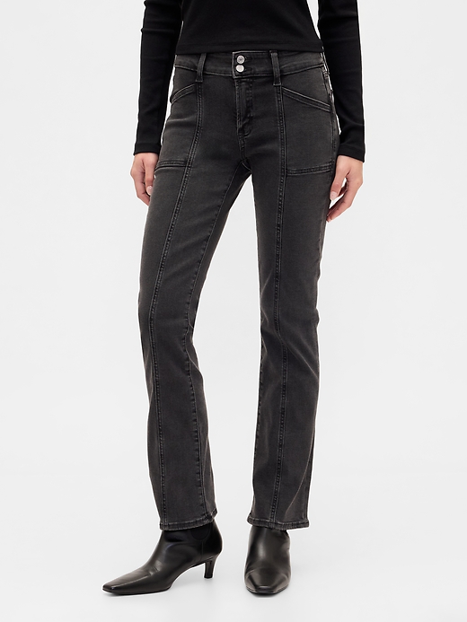 Image number 2 showing, Mid Rise Universal Seamed Baby Boot Jeans