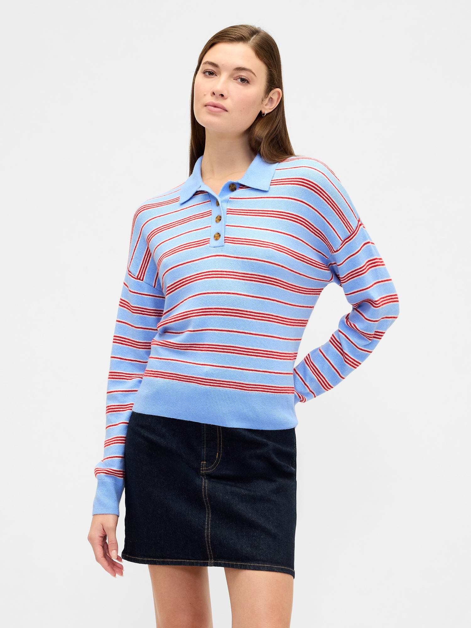 CashSoft Relaxed Sweater Polo Shirt | Gap Factory