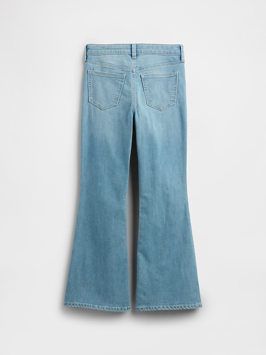 Image number 2 showing, Kids High Rise Embroidered '70s Flare Jeans
