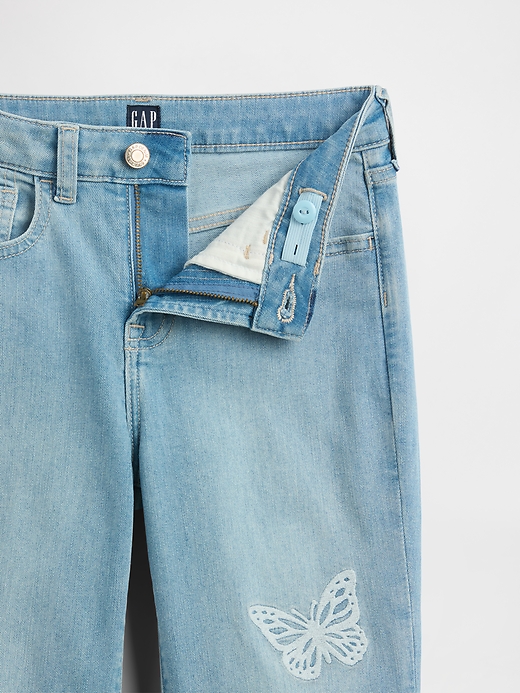 Image number 3 showing, Kids High Rise Embroidered '70s Flare Jeans