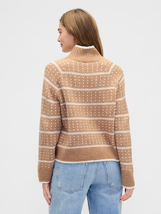 Image number 2 showing, Relaxed Fair Isle Mockneck Sweater