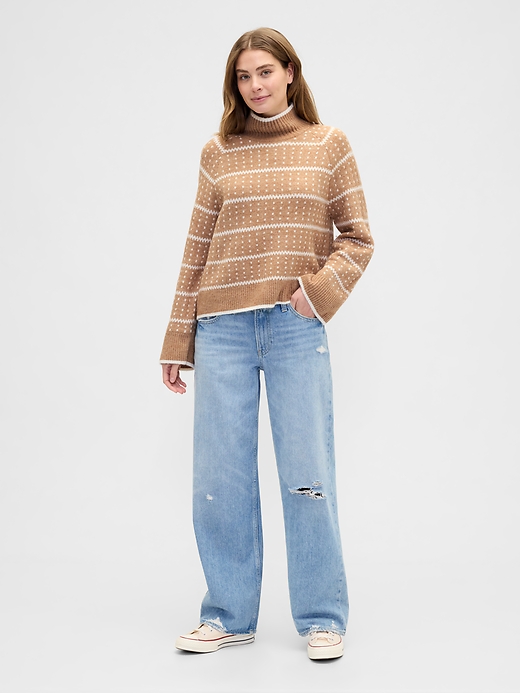 Image number 3 showing, Relaxed Fair Isle Mockneck Sweater