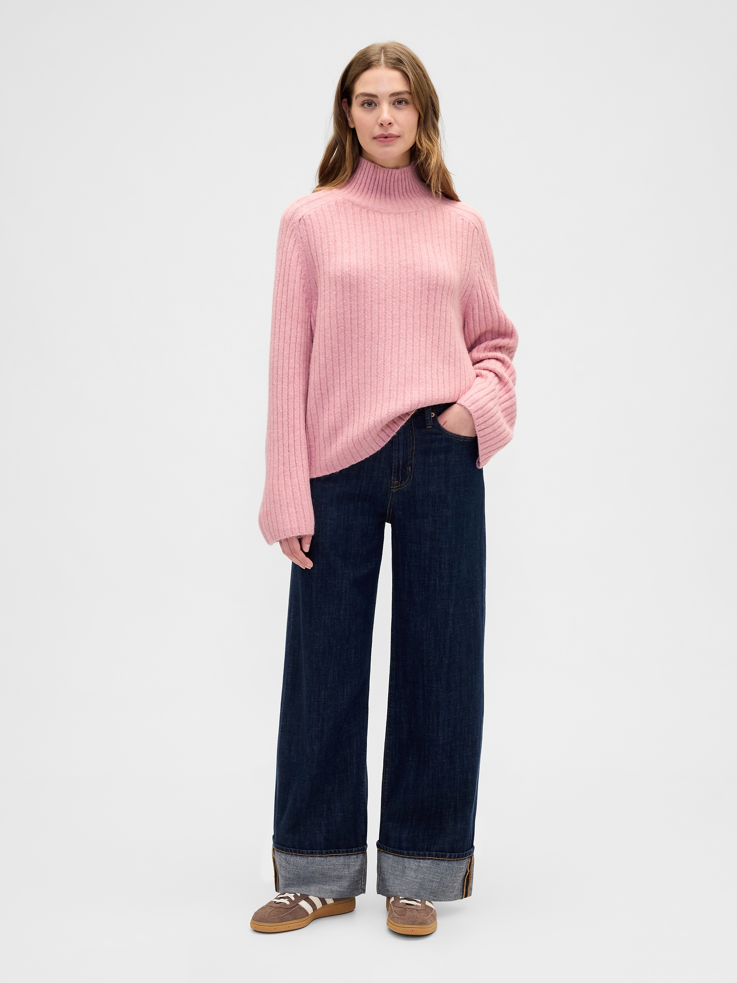 Relaxed Ribbed Mockneck Sweater | Gap Factory