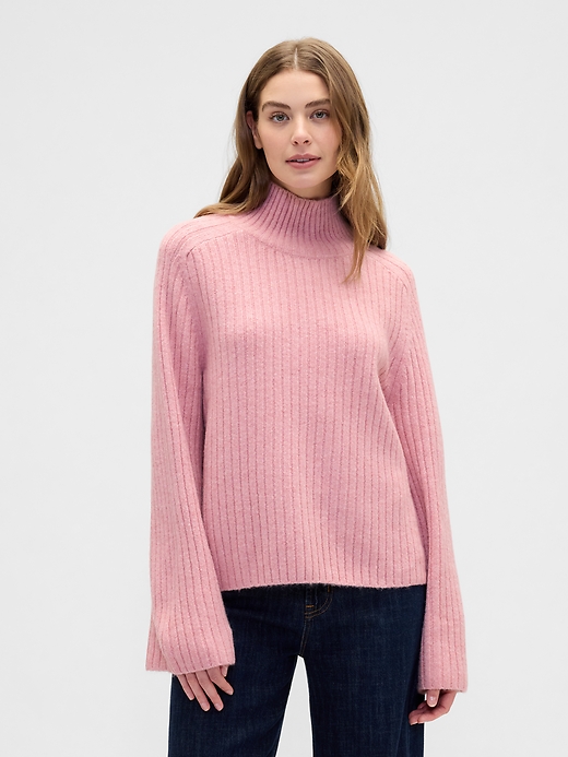 Image number 1 showing, Relaxed Ribbed Mockneck Sweater