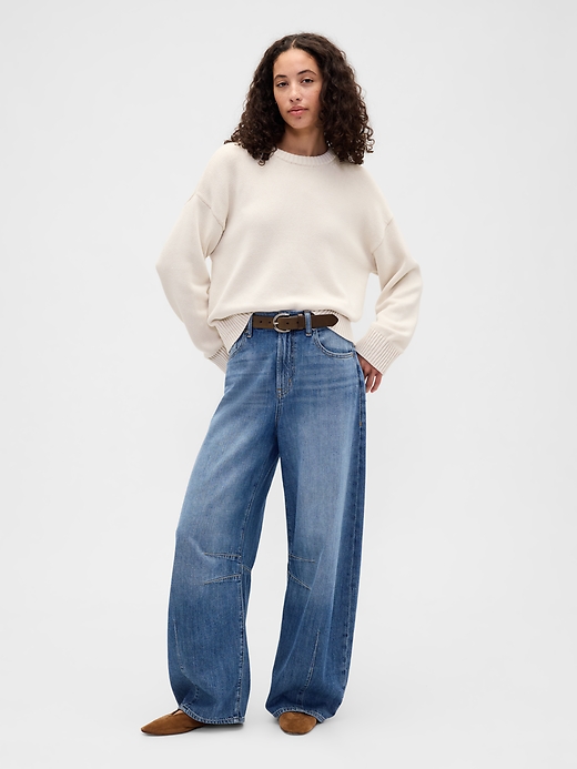 Image number 3 showing, Relaxed Cotton Crewneck Sweater