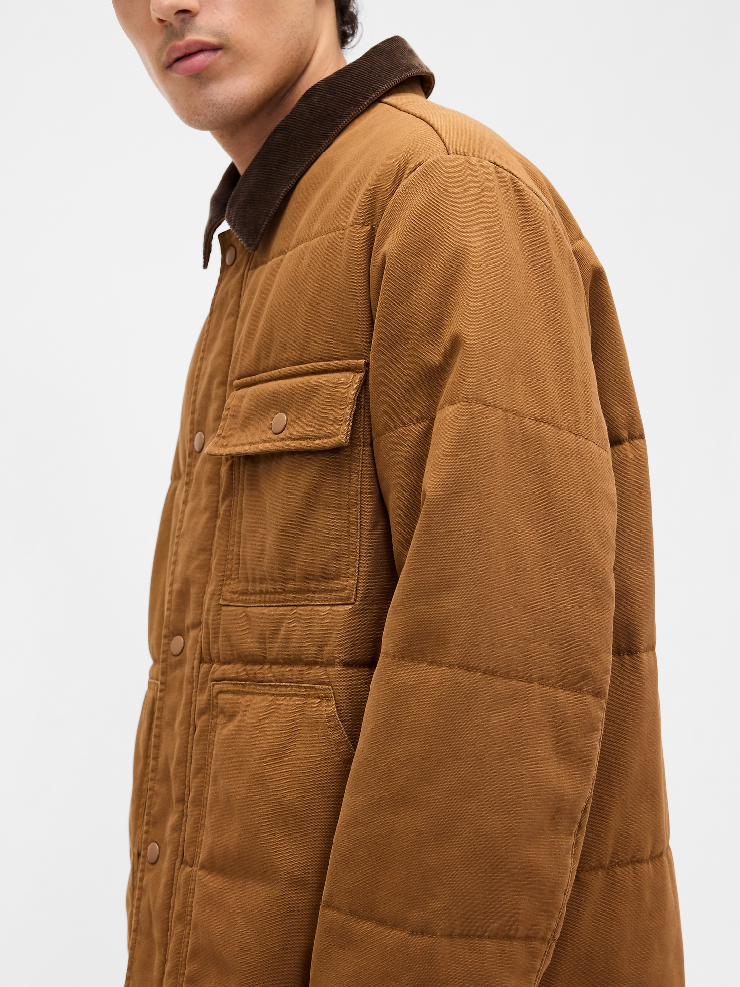 Relaxed Quilted Canvas Utility Jacket | Gap Factory