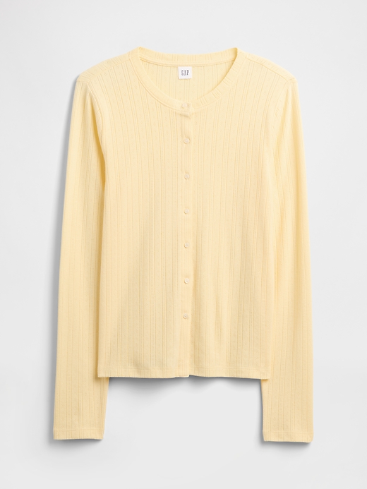 Image number 5 showing, Pointelle Button-Up Top