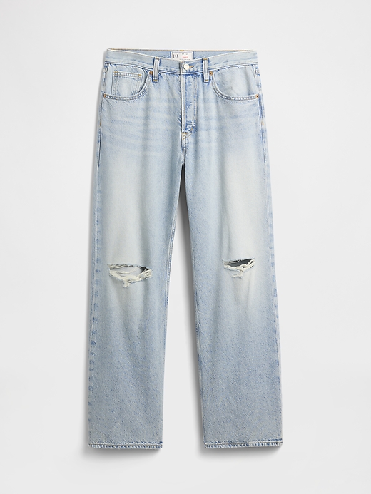Image number 7 showing, Low Slung Destructed Relaxed Straight Jeans