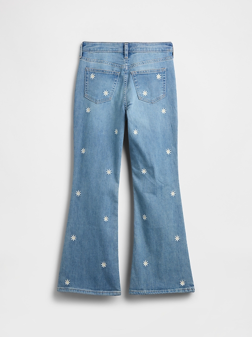 Image number 2 showing, Kids High Rise Embroidered '70s Flare Jeans