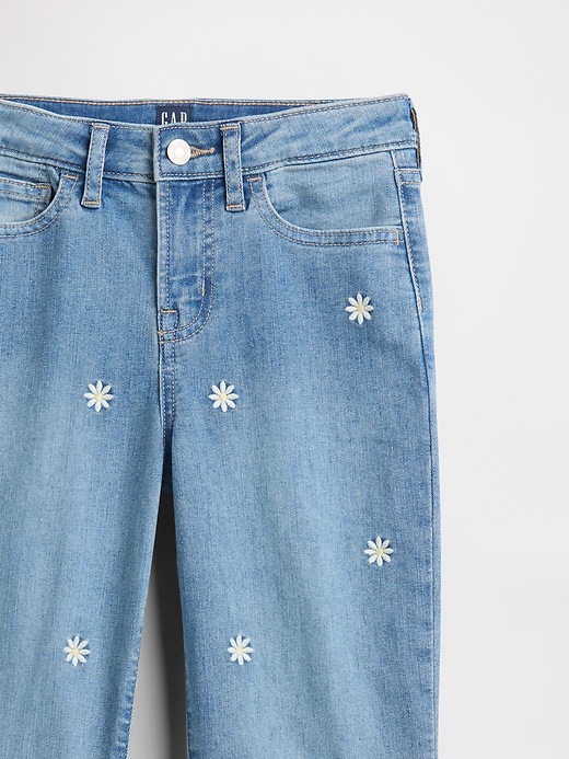 Image number 3 showing, Kids High Rise Embroidered '70s Flare Jeans
