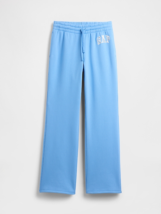 L'image numéro 5 présente Pantalon en coton ouaté à jambe droite à logo Gap