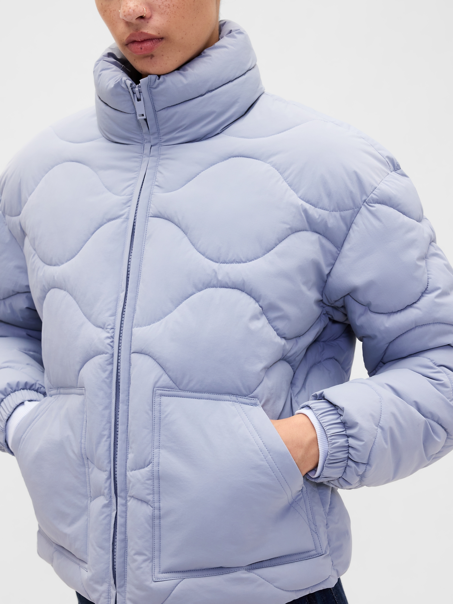 Relaxed Quilted Nylon Jacket | Gap Factory