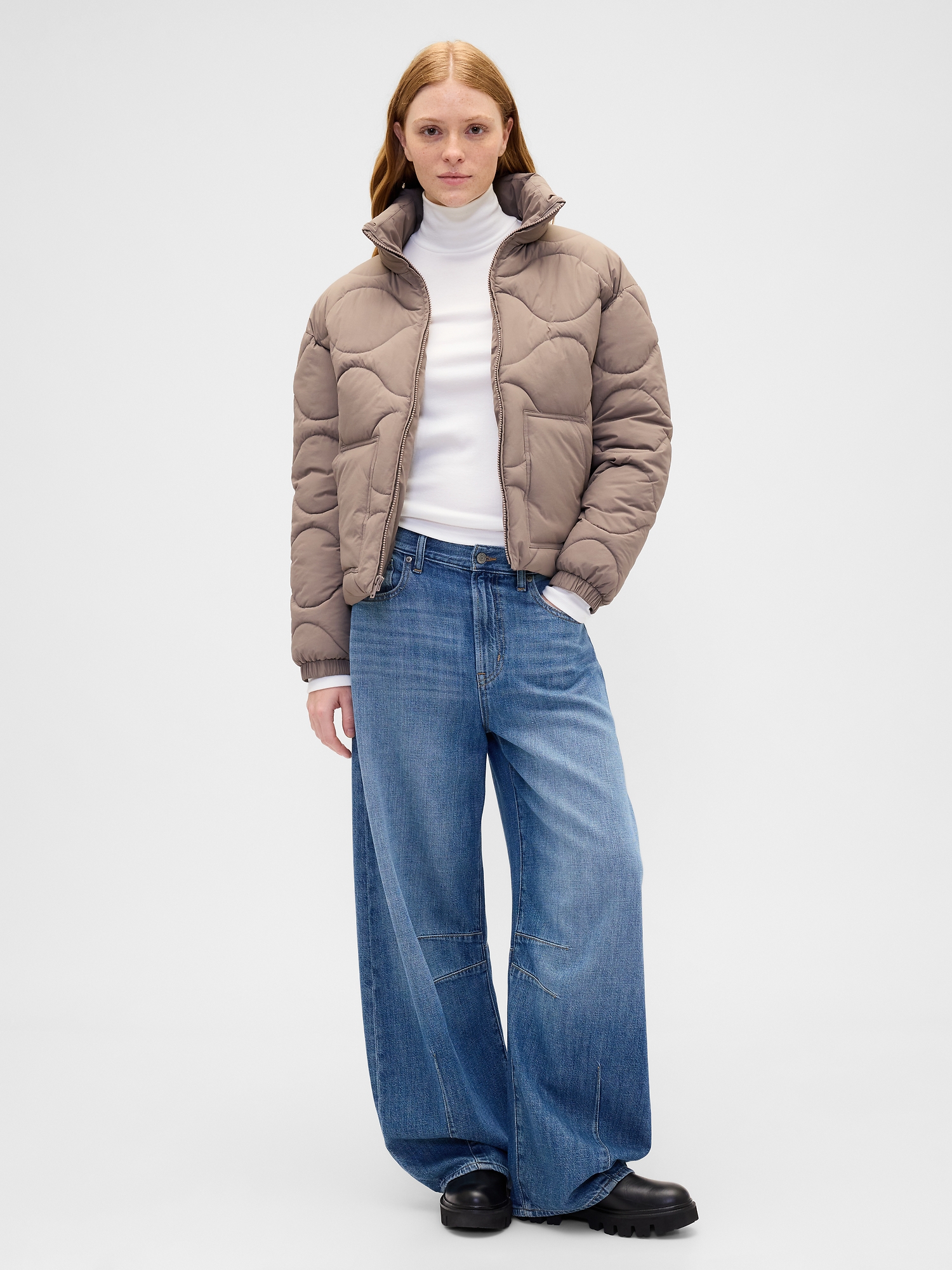 Relaxed Quilted Nylon Jacket | Gap Factory