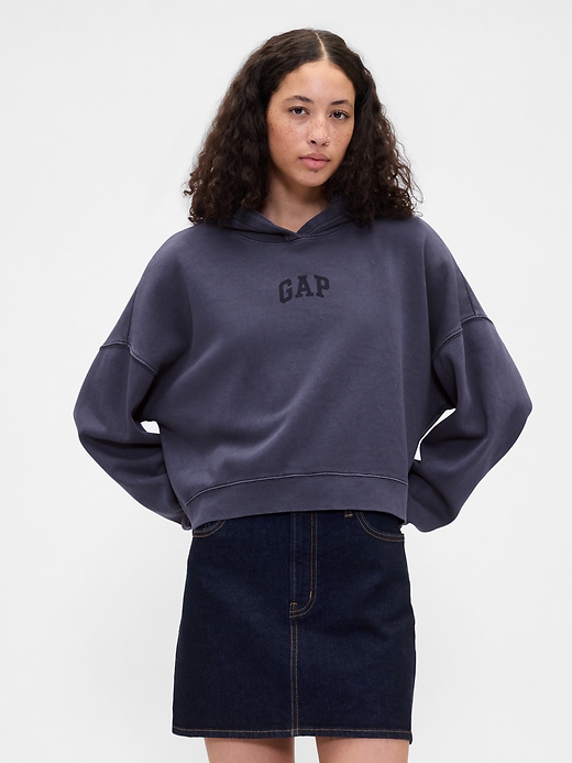 Image number 1 showing, Relaxed Gap Mini-Logo Cropped Hoodie
