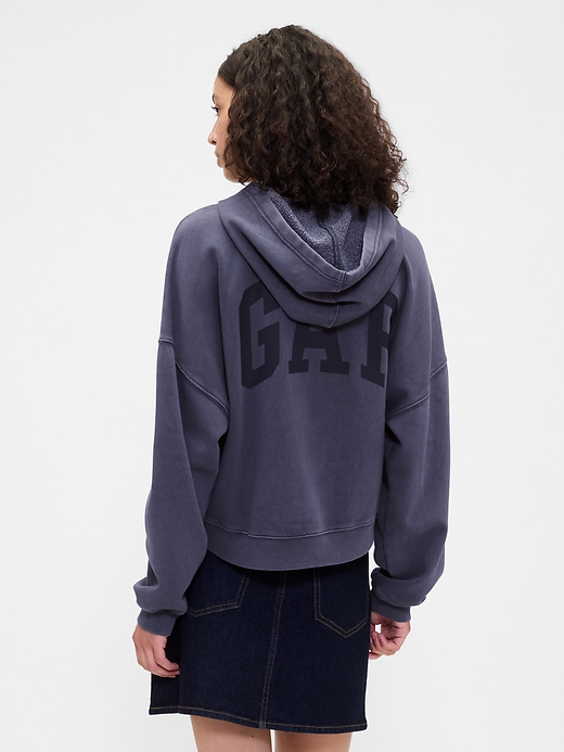 Image number 2 showing, Relaxed Gap Mini-Logo Cropped Hoodie