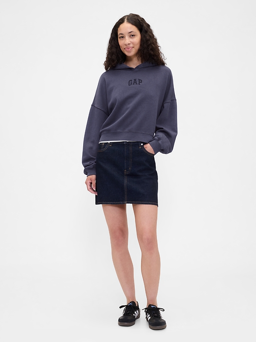 Image number 3 showing, Relaxed Gap Mini-Logo Cropped Hoodie