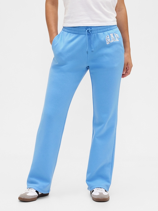 L'image numéro 3 présente Pantalon en coton ouaté à jambe droite à logo Gap