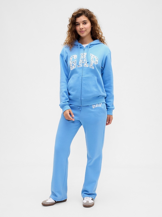 L'image numéro 1 présente Pantalon en coton ouaté à jambe droite à logo Gap