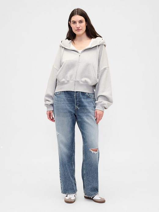 Image number 5 showing, Low Slung Destructed Relaxed Straight Jeans