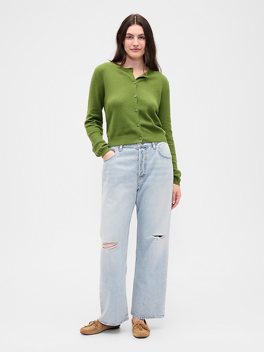 Image number 5 showing, Low Slung Destructed Relaxed Straight Jeans